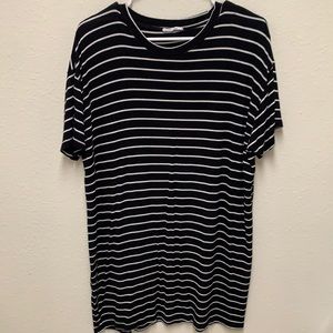 Full Tilt Black Stripe T-Shirt Dress, Size L